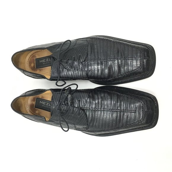 Mezlan Platinum Oxfords Shoes Size 10 Black Lizard main image 7